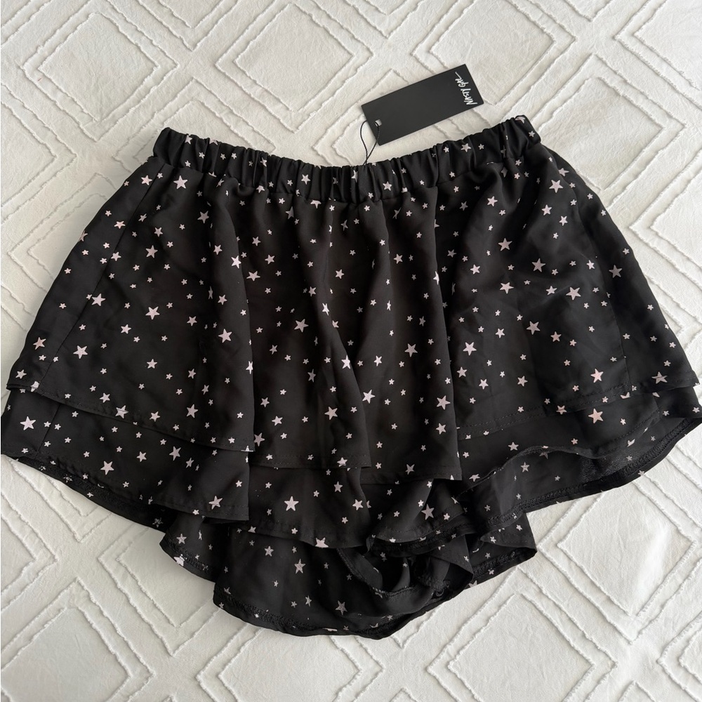 Nasty Gal Black Starry Skorts